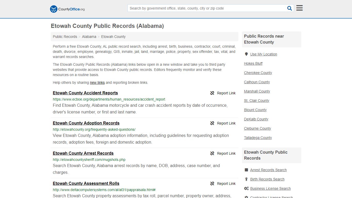 Etowah County Public Records (Alabama) - County Office